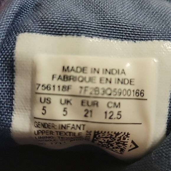 VELCRO CONVERSE ALL STAR BLUE ORANGE WHITE HIGH TOP CANVAS SNEAKERS girl boy 5 - Picture 12 of 12